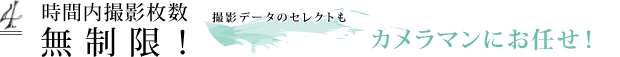 時間内撮影枚数無制限！ナント、撮影したデータが全部貰えます！